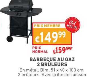 barbecue au gaz 2 brûleurs