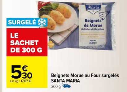 beignets morue au four surgelés santa maria