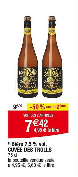 bière 7,5% vol. cuvée des trolls