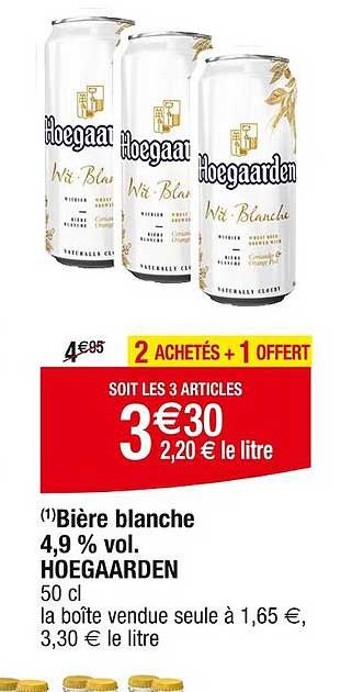 Bière Blanche 4,9% Vol. Hoegaarden