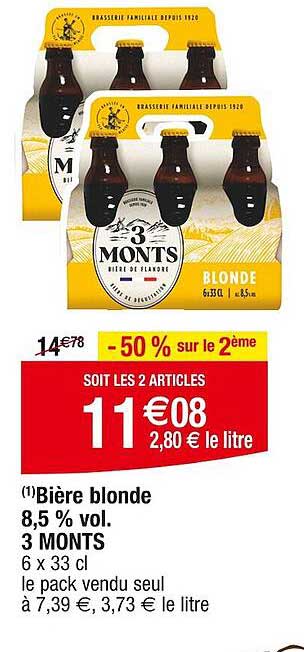 bière blonde 8,5% vol. 3 monts