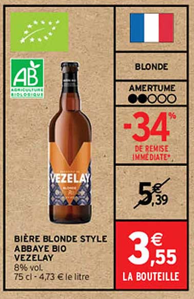 bière blonde style abbaye bio vezelay