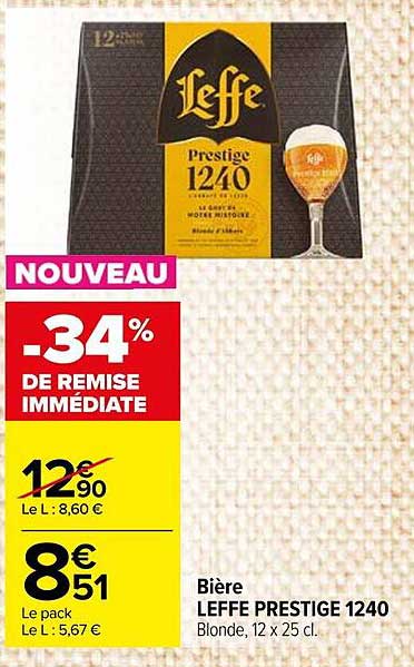 Bière Leffe Prestige 1240