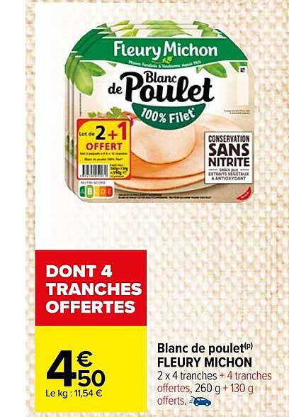 blanc de poulet fleury michon