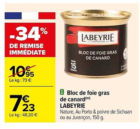 Bloc De Foie Gras De Canard Labeyrie