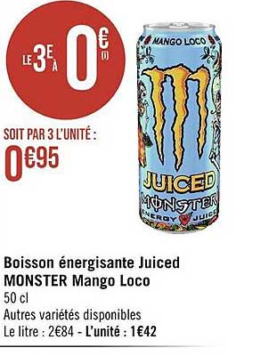 boisson énergisante juiced monster mango loco