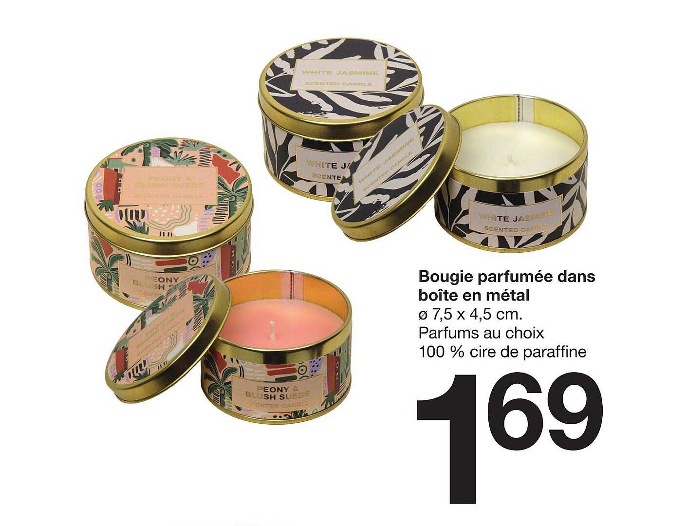 bougie parfumée dans boîte en métal
