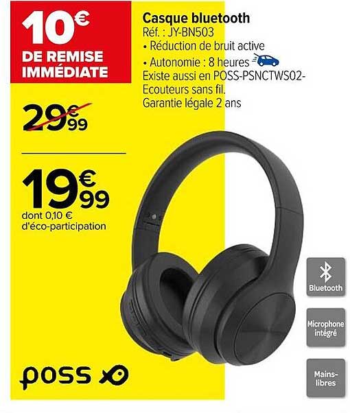 Casque Bluetooth Poss
