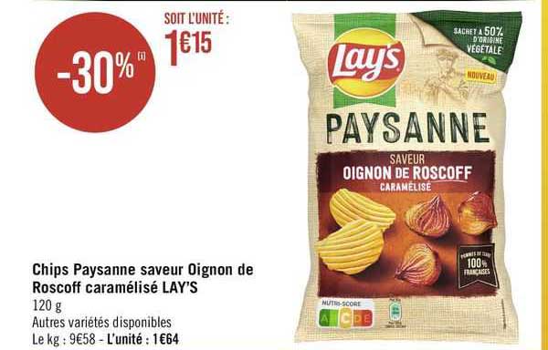 chips paysanne saveur oignon de roscoff caramélisé lay's