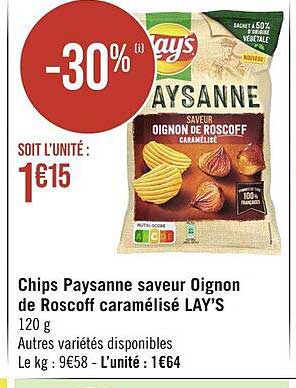 chips paysanne saveur oignon de roscoff caramélisé lay's