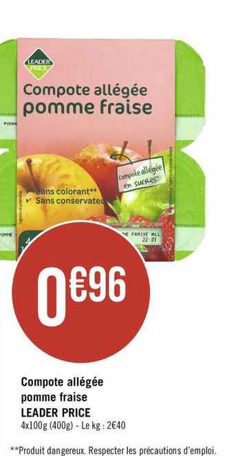 comote allégée pomme fraise leader price