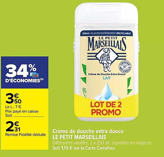Crème De Douche Extra Douche Le Petit Marseillais