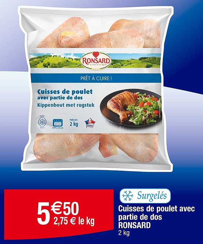 cuisses de poulet avec partie de dos ronsard