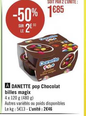 danette pop chocolat billes magix