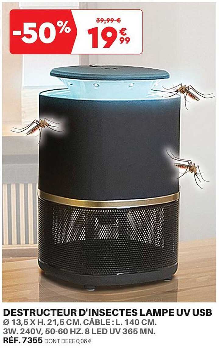 destructeur d'insectes lampe uv usb