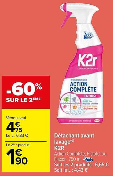 détachant avant lavage k2r