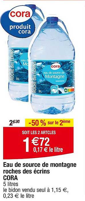 eau de source de montagne roches des écrins cora