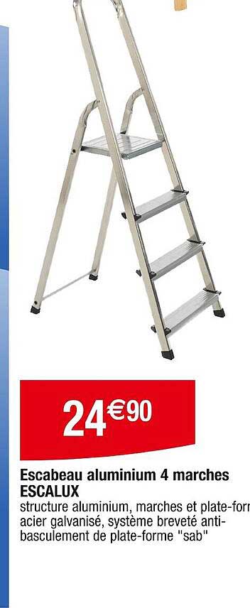 Escabeau Aluminium 4 Marches Escalux