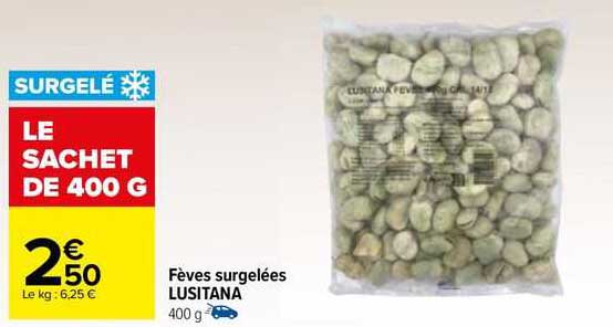 fèves surgelées lusitana