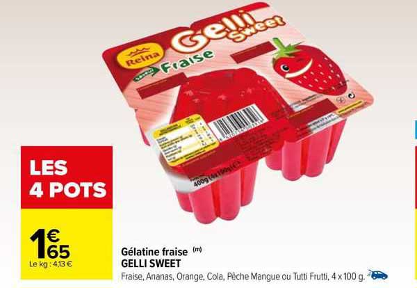 gélatine fraise gelli sweet