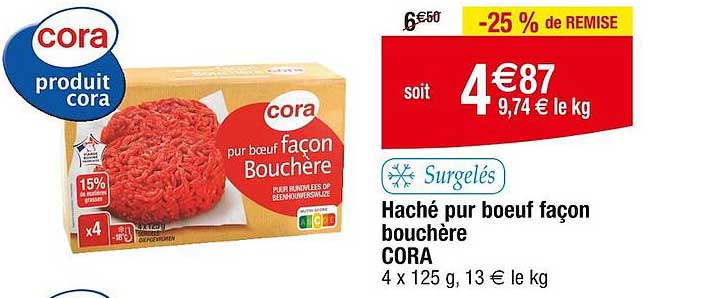 haché pur boeuf façon boucère cora