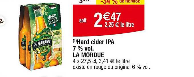 hard cider ipa 7% vol. la mordue