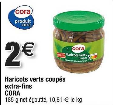 haricots verts coupés extra-fins cora