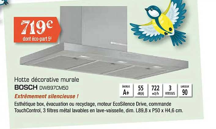 hotte décorative murale bosch dwb97cm50