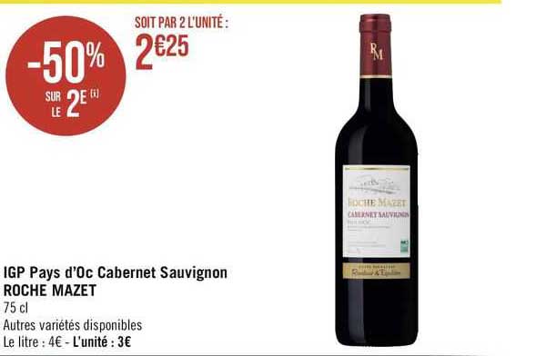 igp pays d'oc cabernet sauvignon roche mazet