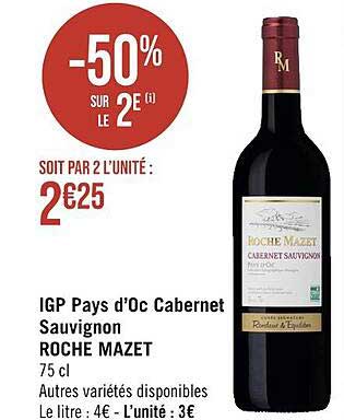 igp pays d'oc cabernet sauvignon roche mazet
