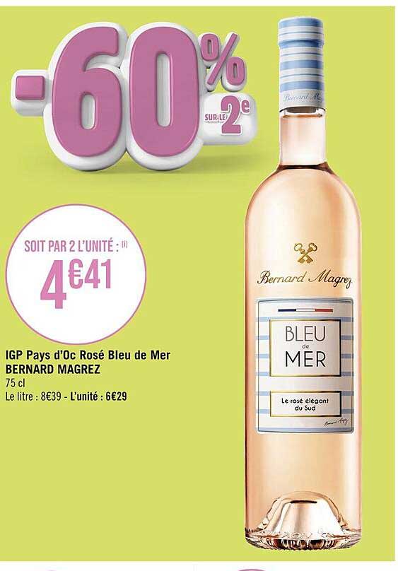 igp pays d'oc rosé bleu de mer bernard magrez