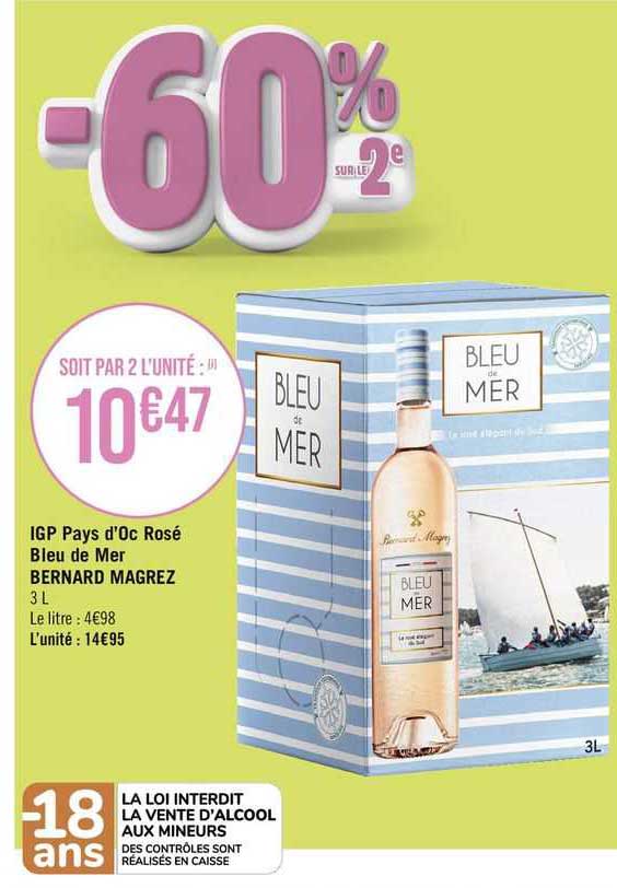 igp pays d'oc rosé bleu de mer bernard magrez