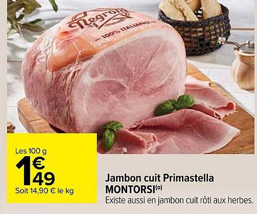 Jambon Cuit Primastella Montorsi