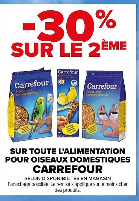 l'alimentation pour oiseaux domestiques carrefour