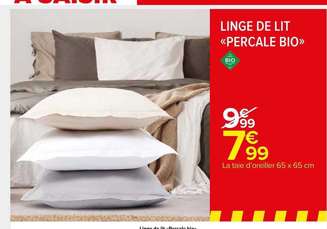 la taie d'oreiller 65 x 65 cm