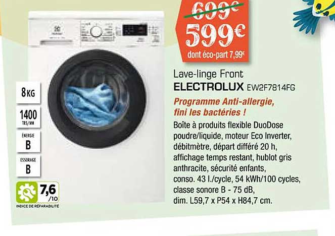 lave-linge front electrolux