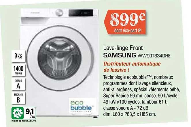 lave-linge front samsung