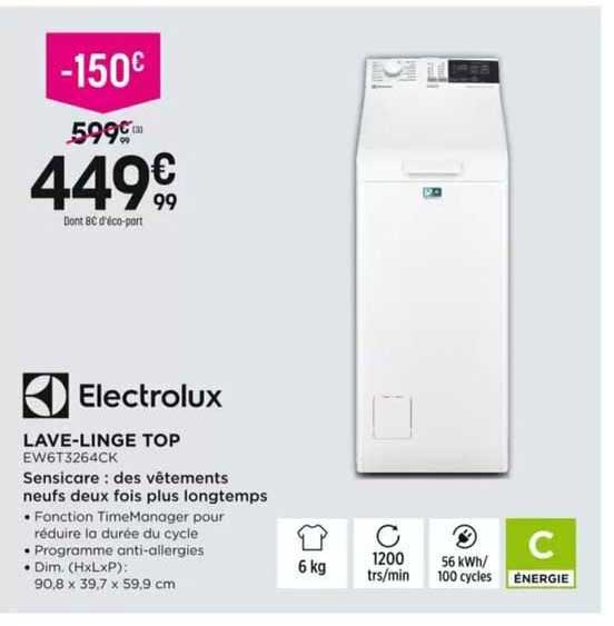 lave-linge top electrolux