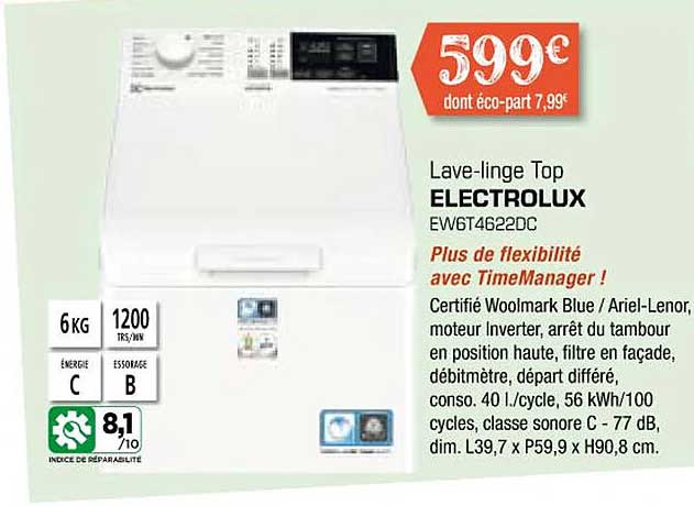 lave-linge top electrolux