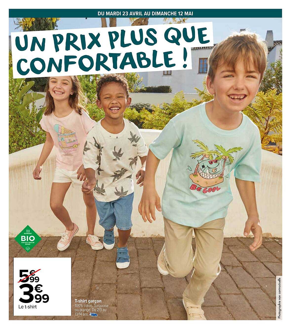 le t-shirt garçon tex bio