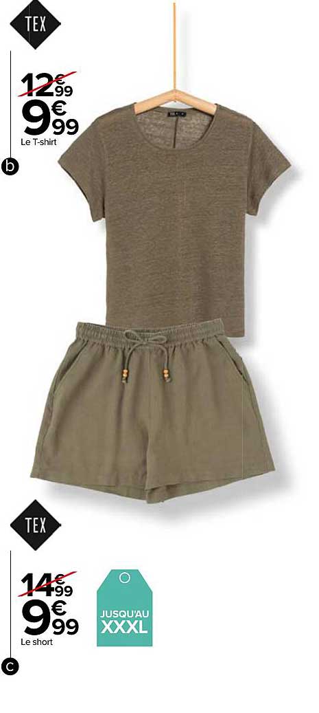 le t-shirt tex, le short tex