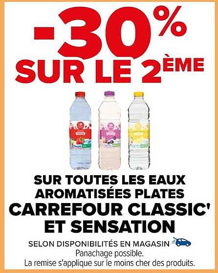 les eaux aromatisées plates carrefour classic' et sensation