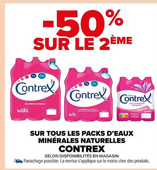 les packs d'eaux minérales naturelles contrex