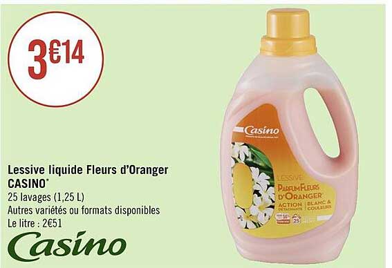 lessive liquide fleurs d'oranger casino