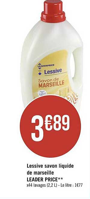 lessive savon liquide de marseille leader price