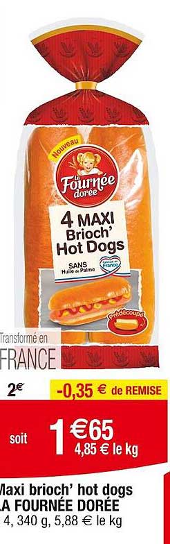 maxi brioch' hot dogs la fournée dorée