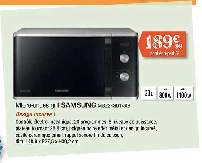 micro-ondas gril samsung mg23k3614as