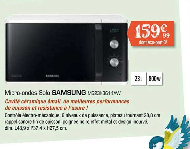 micro-ondas solo samsung ms23k3614aw