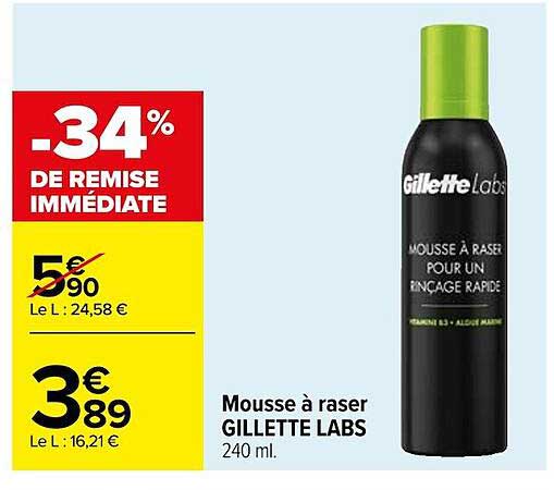 mousse à raser gillette labs