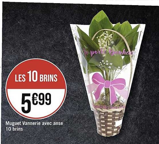 muguet vannerie avec anse 10 brins